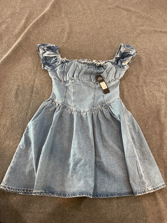 Fashion Nova Dresses & Skirts - Fashion Nova Light Blue Denim Square-Neck Mini Dress
